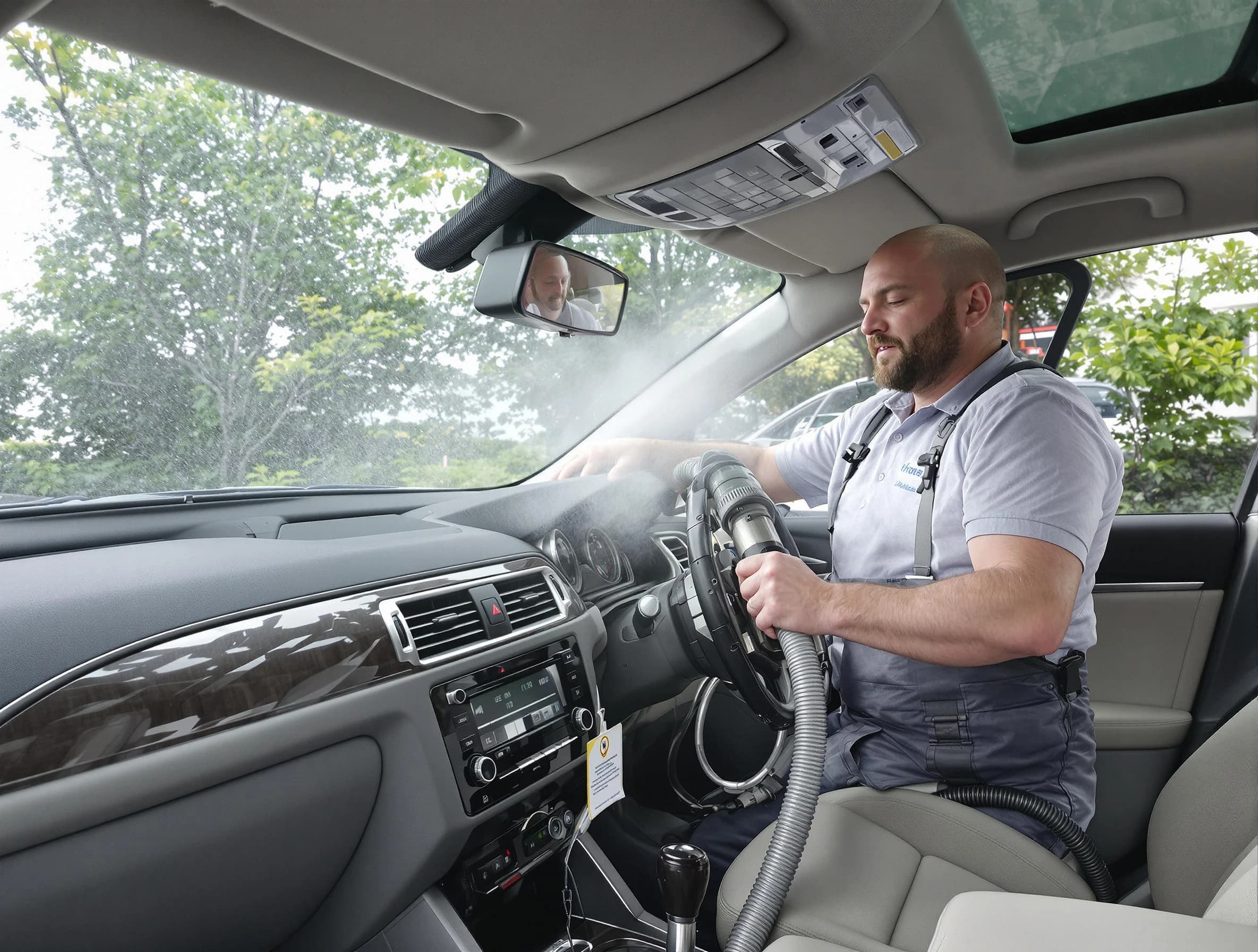 Heron Bay Air Duct Cleaning specialist performing professional car duct cleaning in Heron Bay