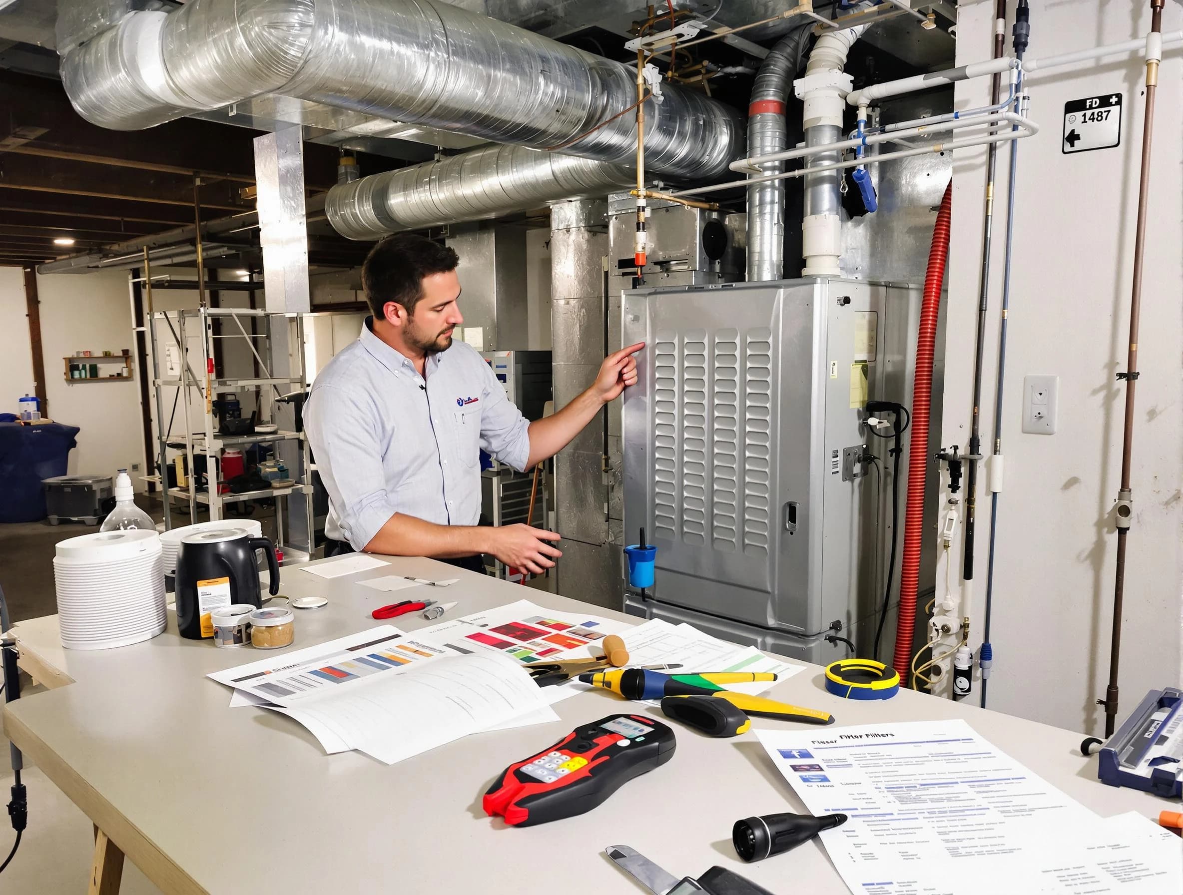 Heron Bay Air Duct Cleaning inspector conducting detailed filter system evaluation using professional diagnostic tools in Heron Bay