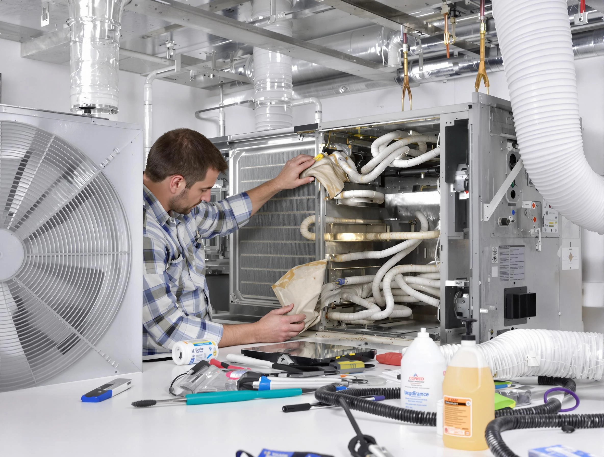 Heron Bay Air Duct Cleaning specialist performing precision AC coil cleaning in Heron Bay